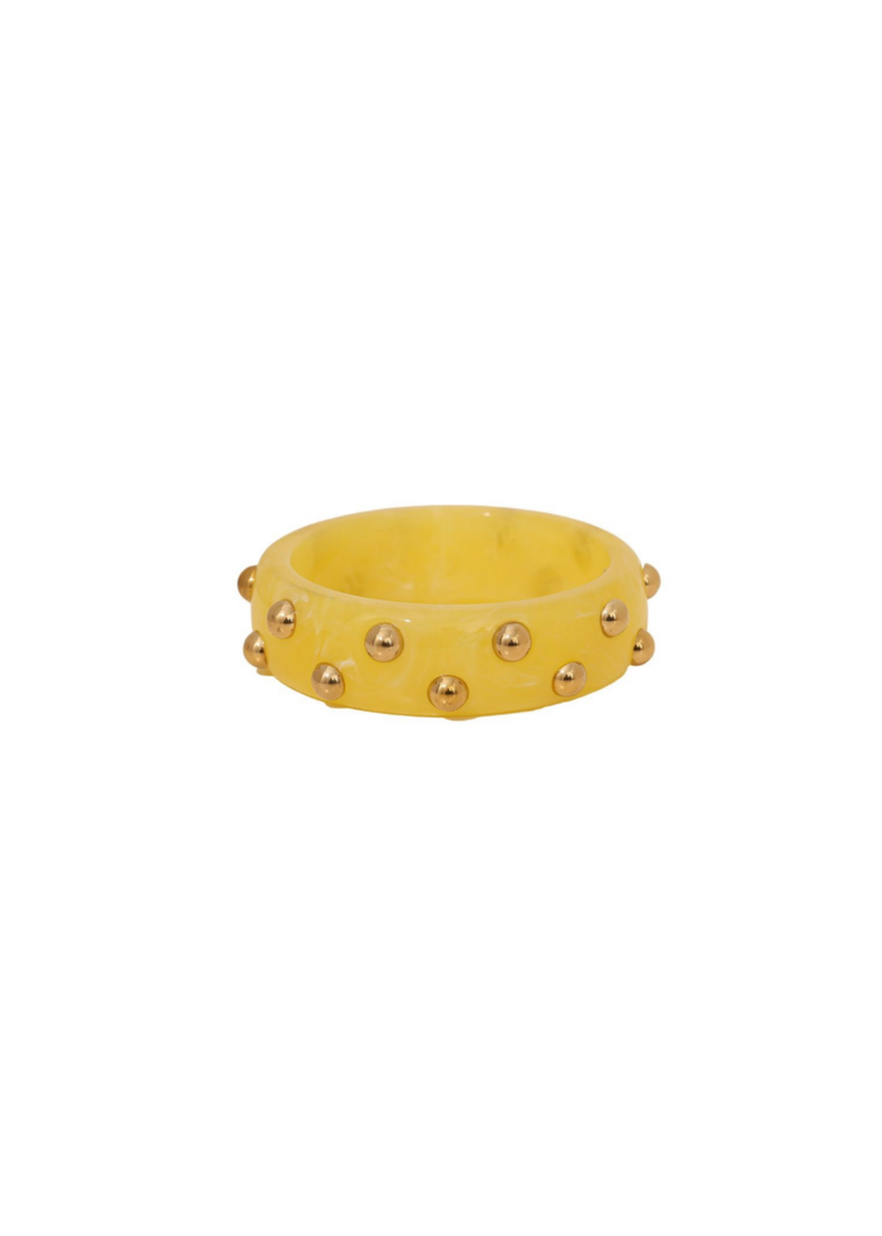 Gele bangle met gouden details