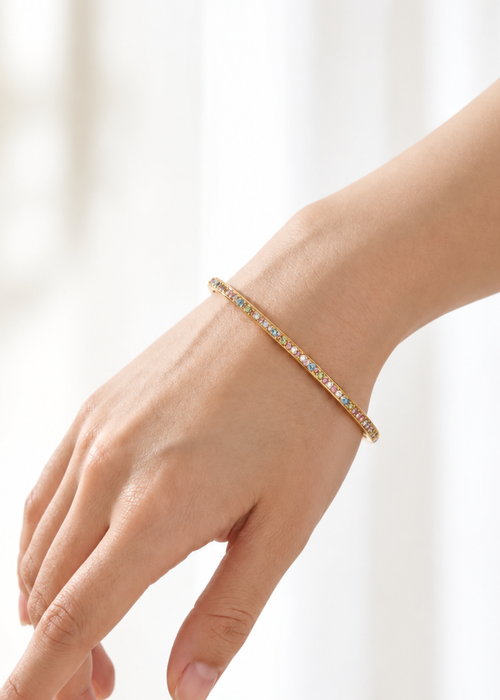 Bangle rainbow sparkle - goud