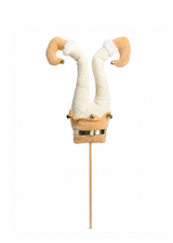 Kerstelf beentjes op stok - wit/beige