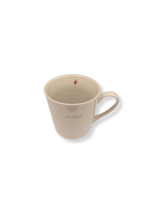 Mok met tekst ‘You Rock’ – Beige