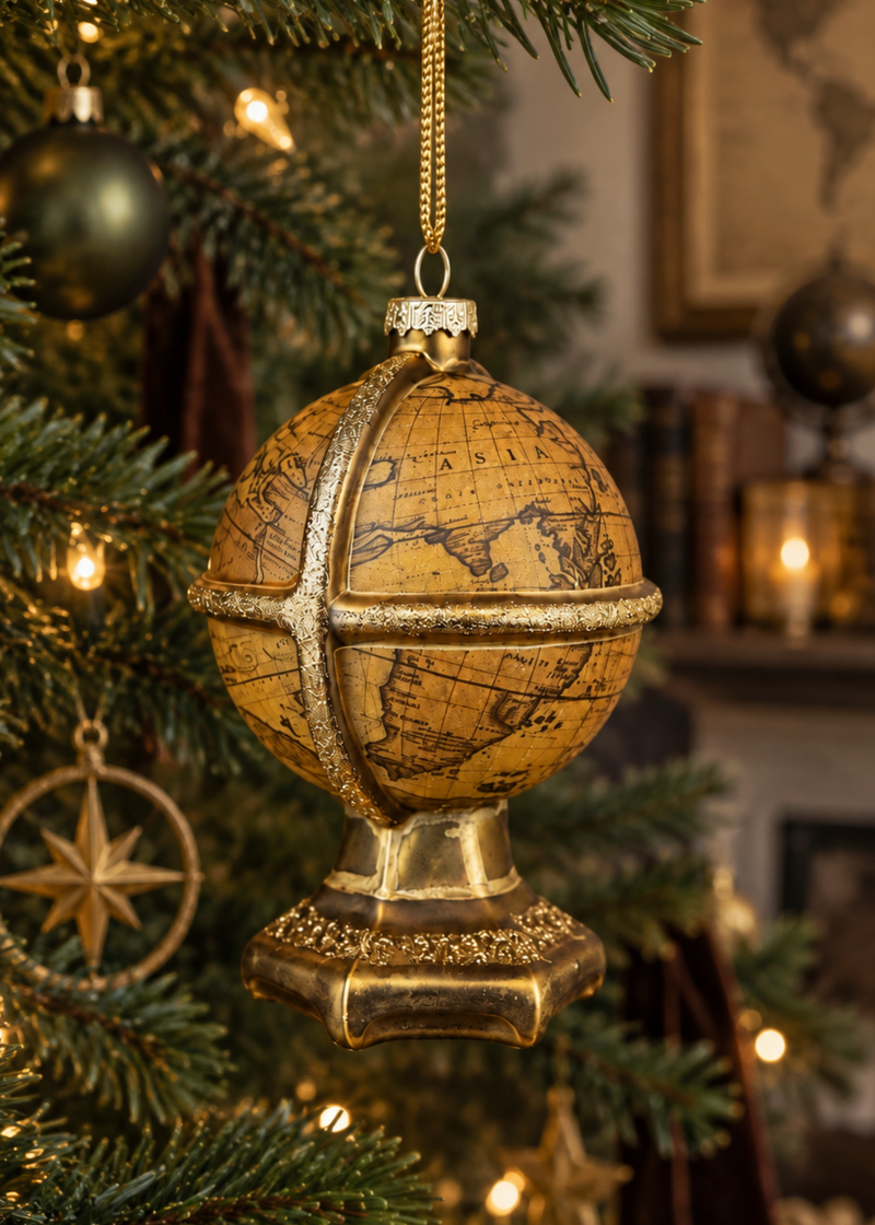 Kerstornament wereldbol