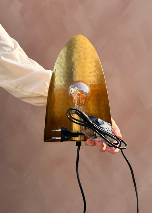 Wandlamp goud – vintage design