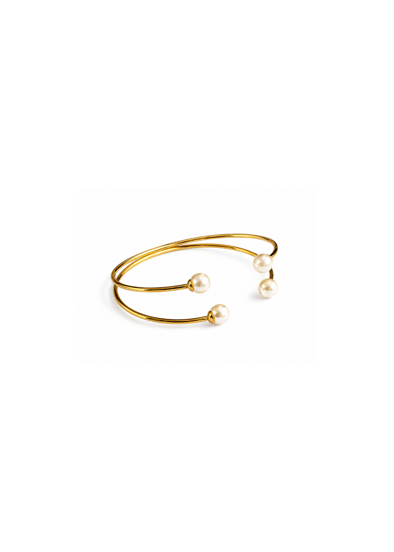 Goudkleurige verstelbare armband met parels