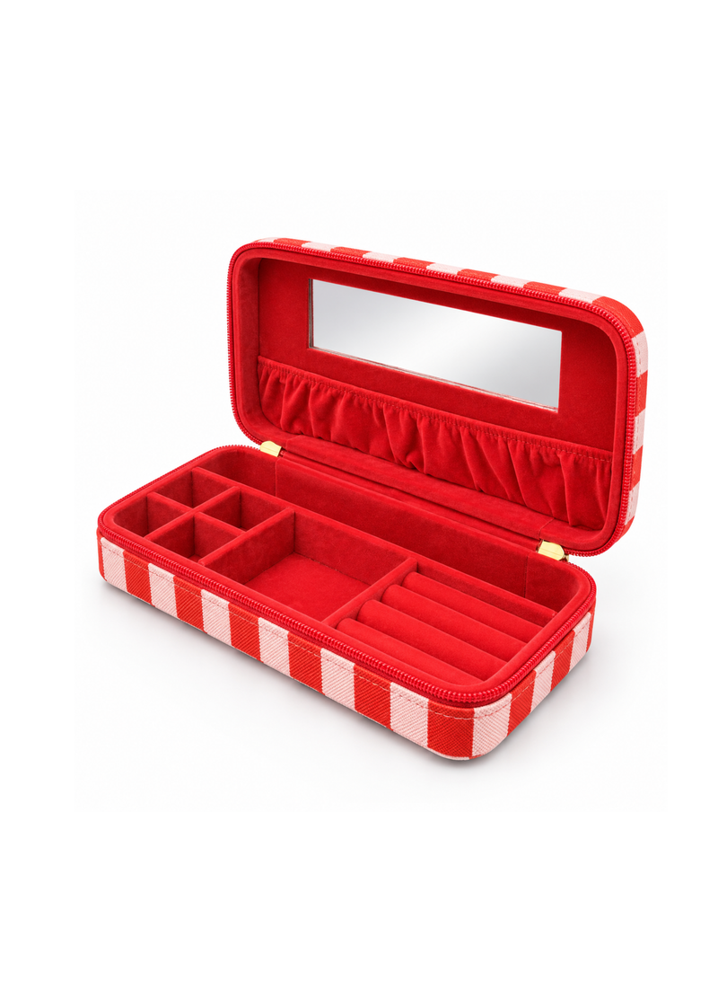 Sieradendoos rood met strepen