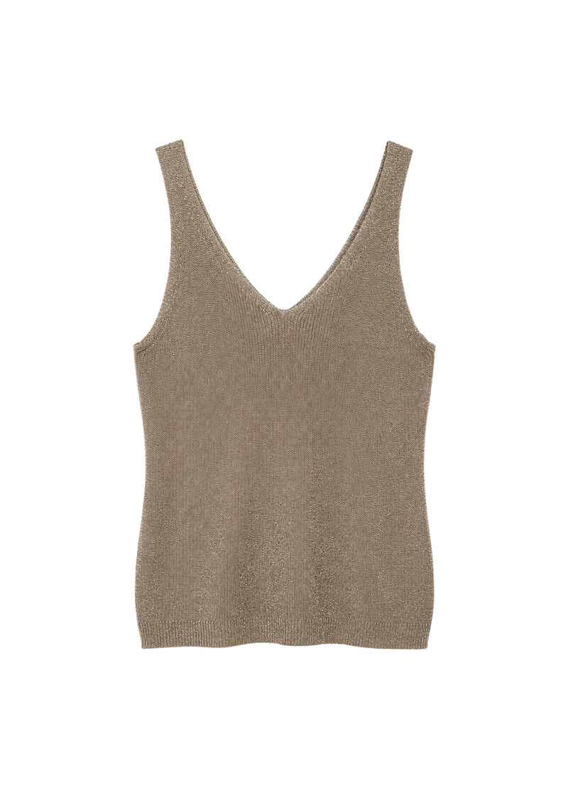 Lurex Top – Taupe/Zilver