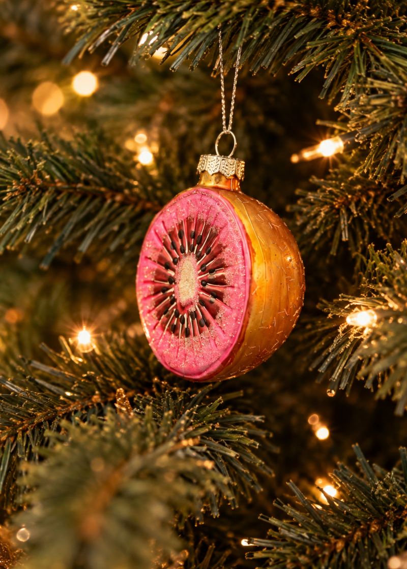 Glazen kerstornament kiwi
