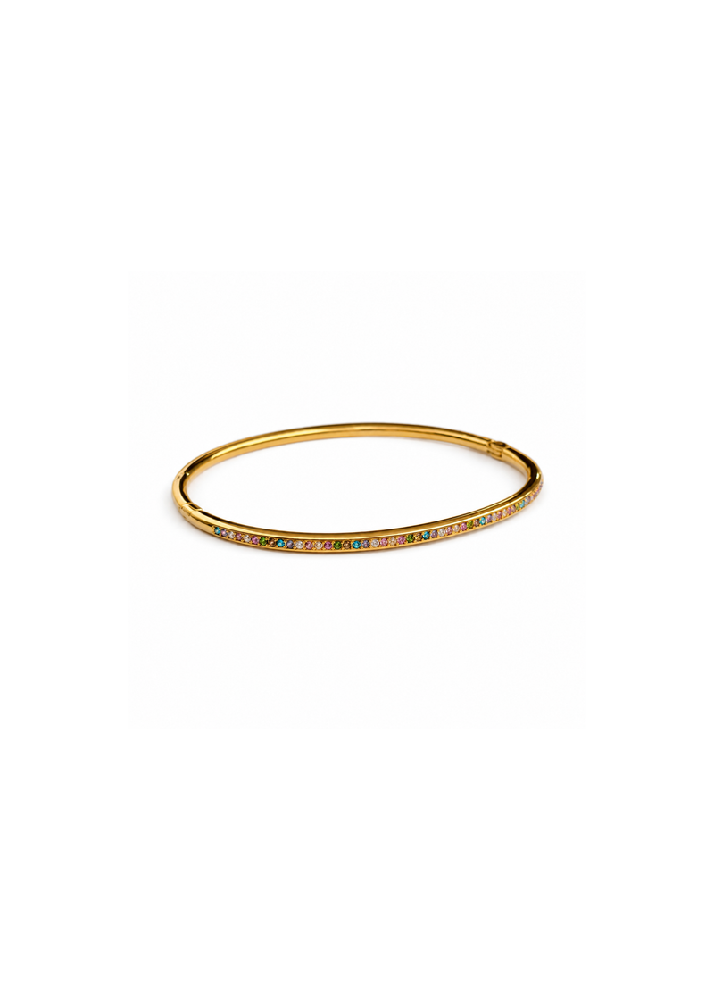Bangle rainbow sparkle - goud