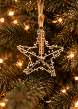 Kerstornament ster met kraaltjes