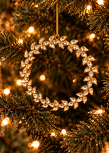 Kerstkrans ornament met steentjes