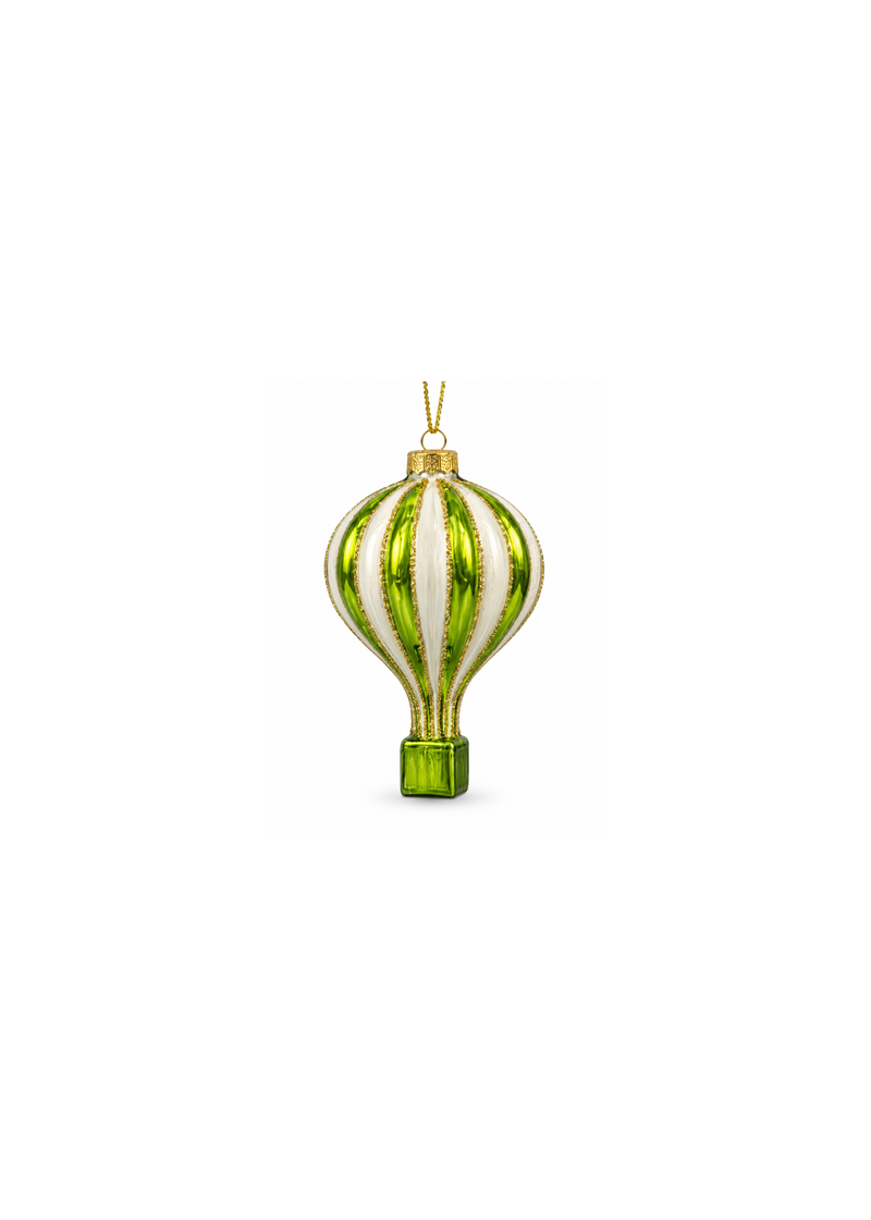 Glazen kerstornament luchtballon groen