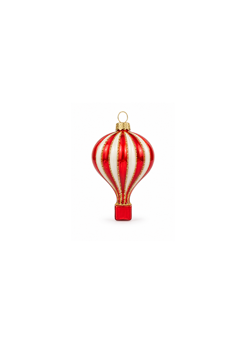 Glazen kerstornament luchtballon rood