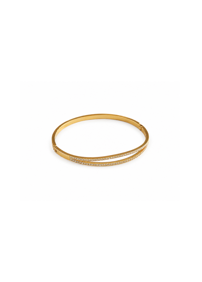 Bangle two sparkle - goud