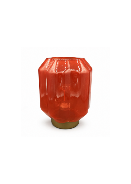 Tafellampje ribbed red