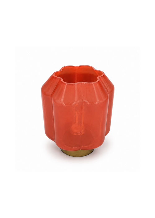 Tafellampje ribbed red