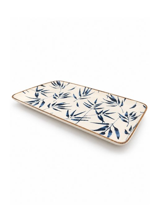 Serveerbord met bladmotief
