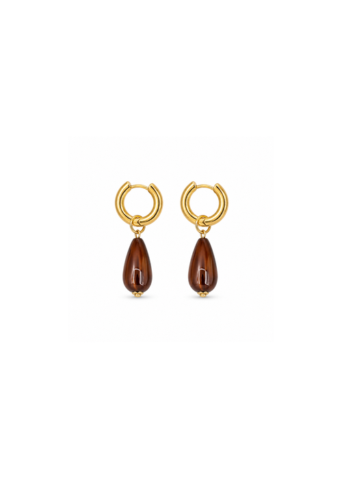 Oorbellen amber drop