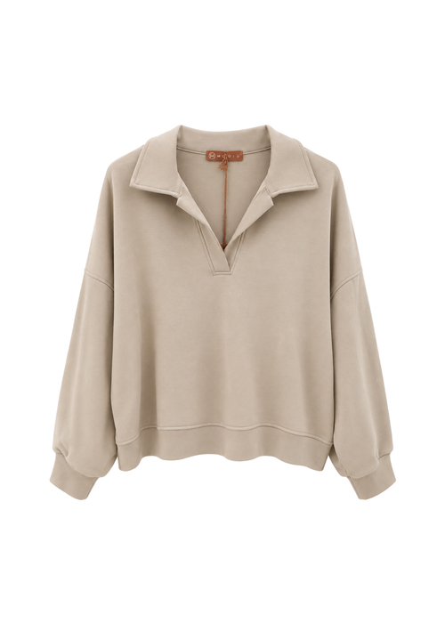 Mooij sweater met kraag – Beige