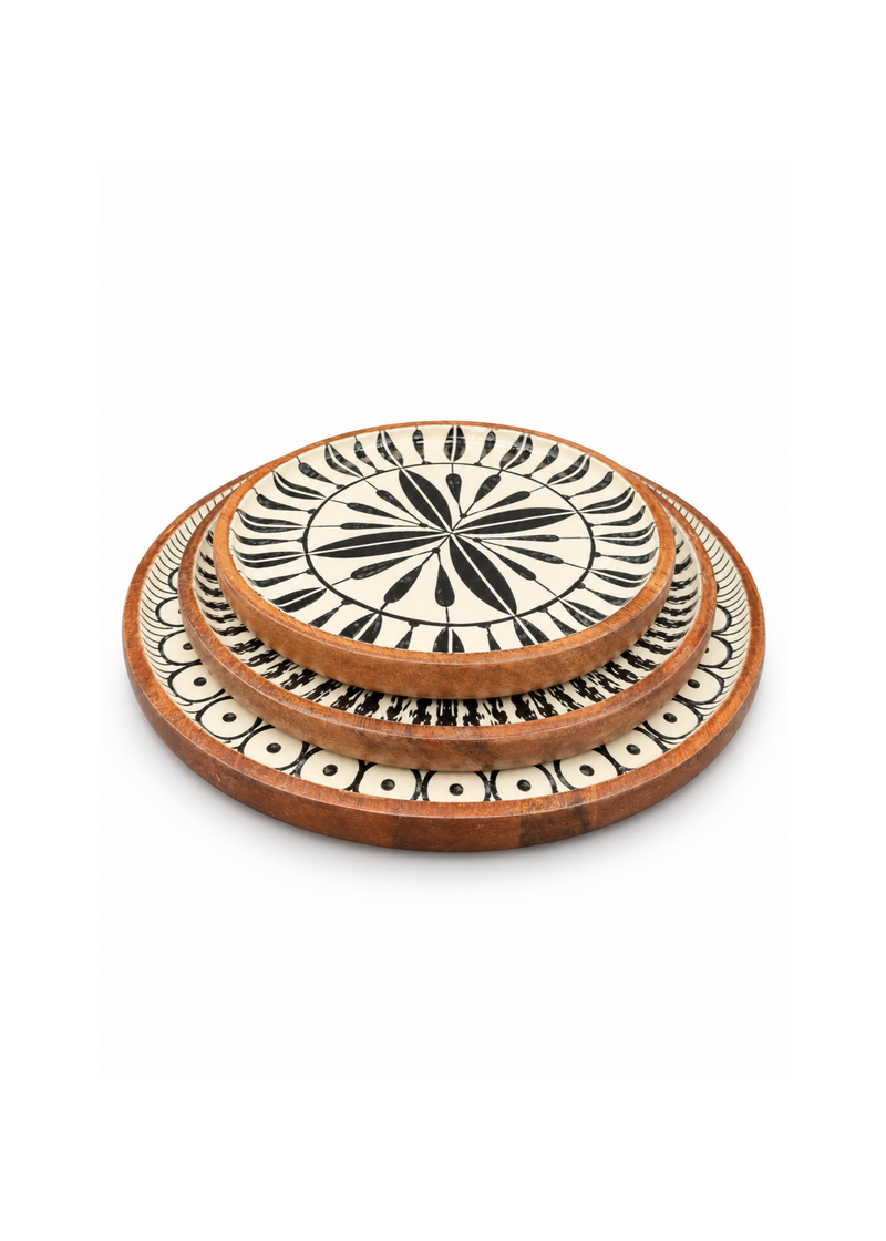 Set Houten Decoratieborden – 3 stuks