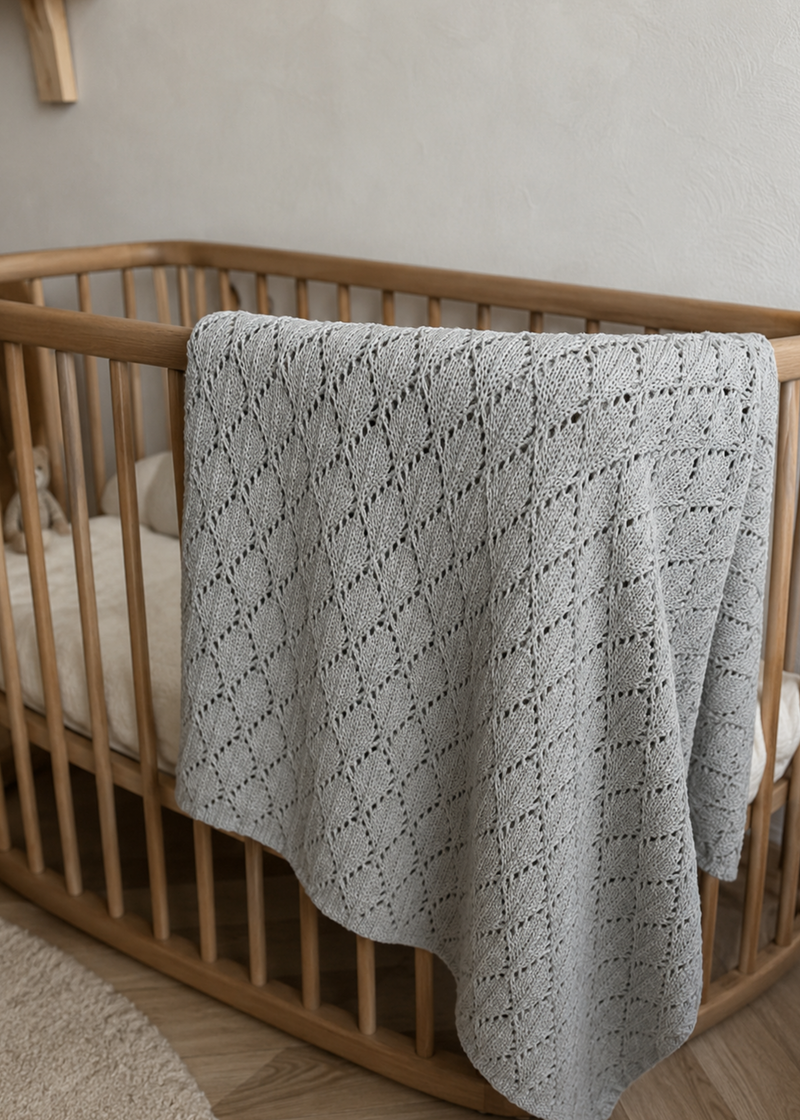 Bambini Gebreid Babydekentje – Lichtblauw