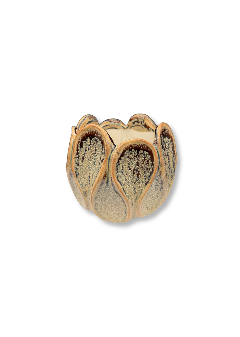 Bloempot klein – Beige & Bruin