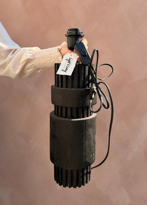 Houten lampenvoet zwart – 45 cm