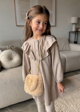 Kindertasje Teddy met Strik – Beige