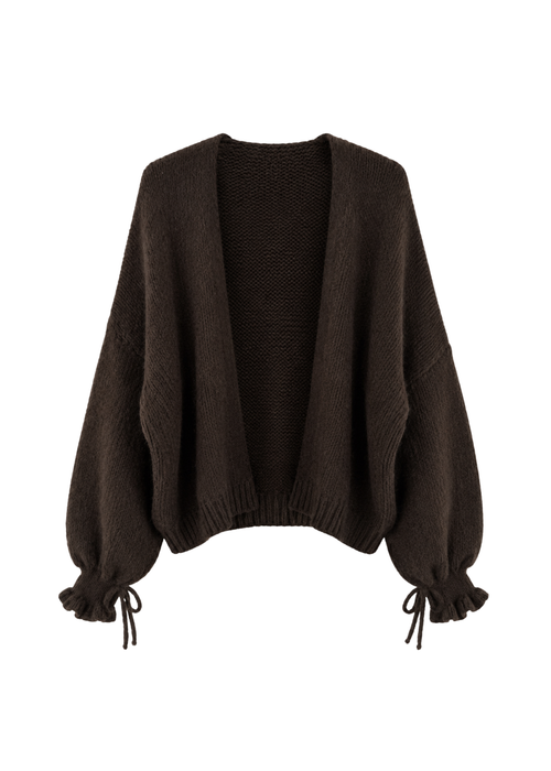 Gebreid vest met ruches en strikjes - ONE SIZE - 6 kleuren