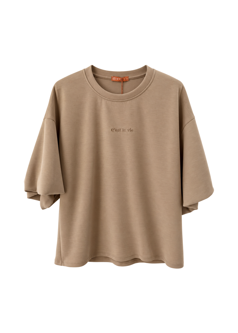 T-shirt C’est La Vie - taupe