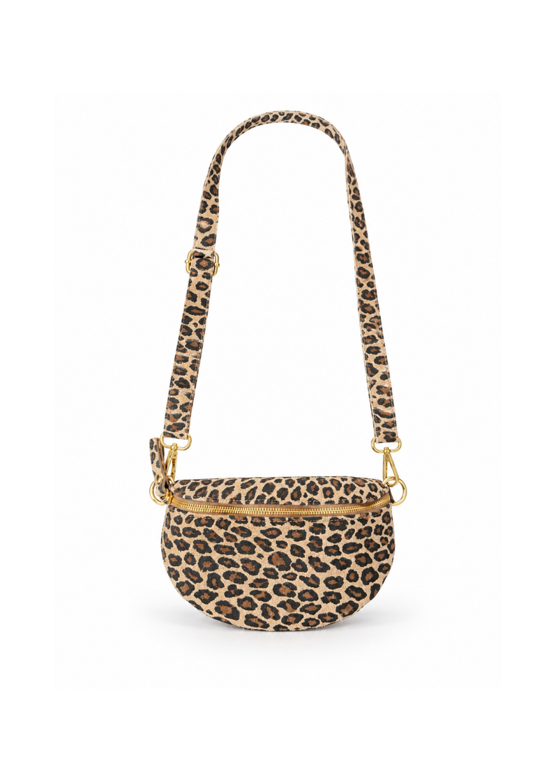 Suède crossbody tasje met luipaardprint