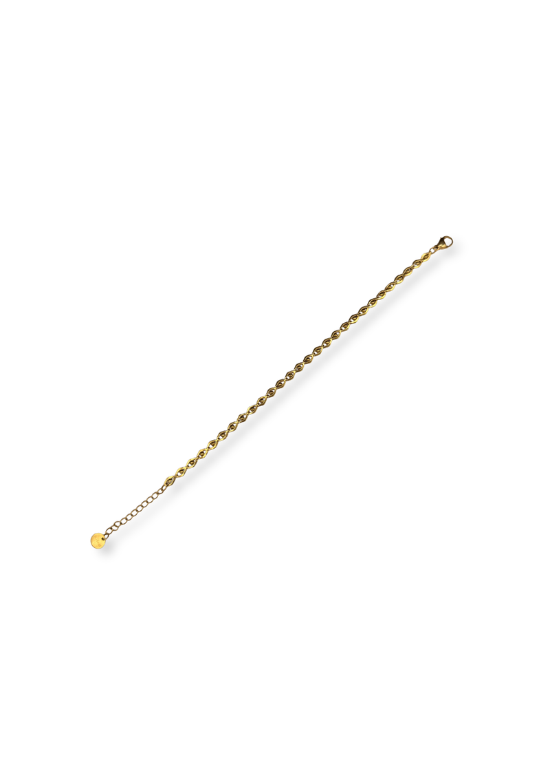 Goudkleurige schakelarmband met gedraaid detail
