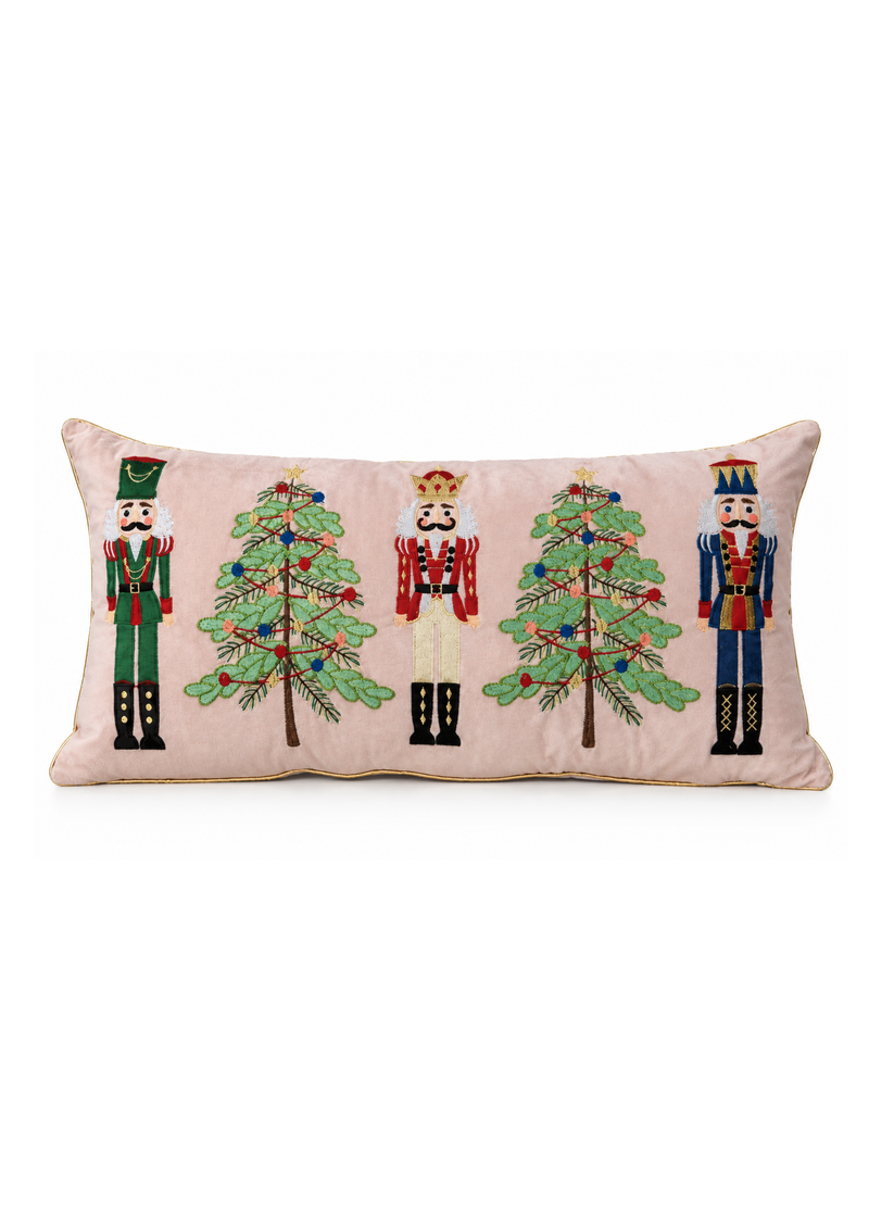 Kerstkussen roze notenkraker