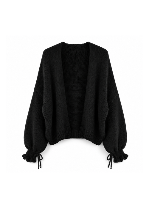 Gebreid vest met ruches en strikjes - ONE SIZE - 6 kleuren