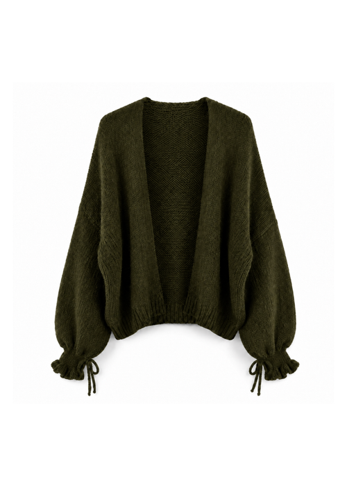 Gebreid vest met ruches en strikjes - ONE SIZE - 6 kleuren