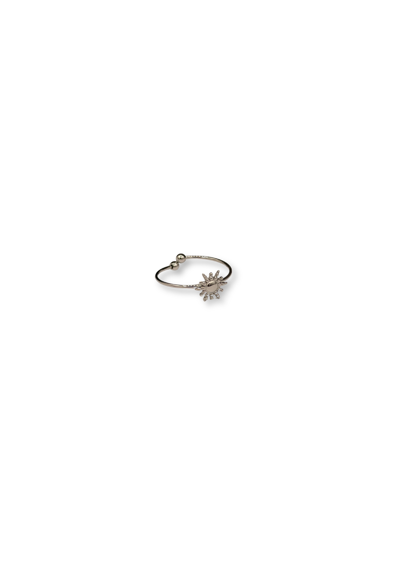 Zilverkleurige verstelbare ring - zon