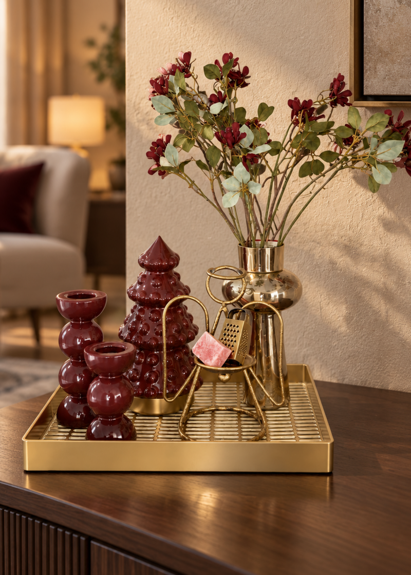 Kerstset goud & bordeaux
