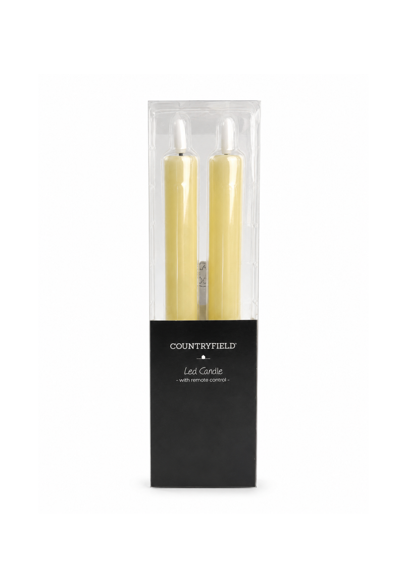 Set van 2 Countryfield LED dinerkaarsen off-white