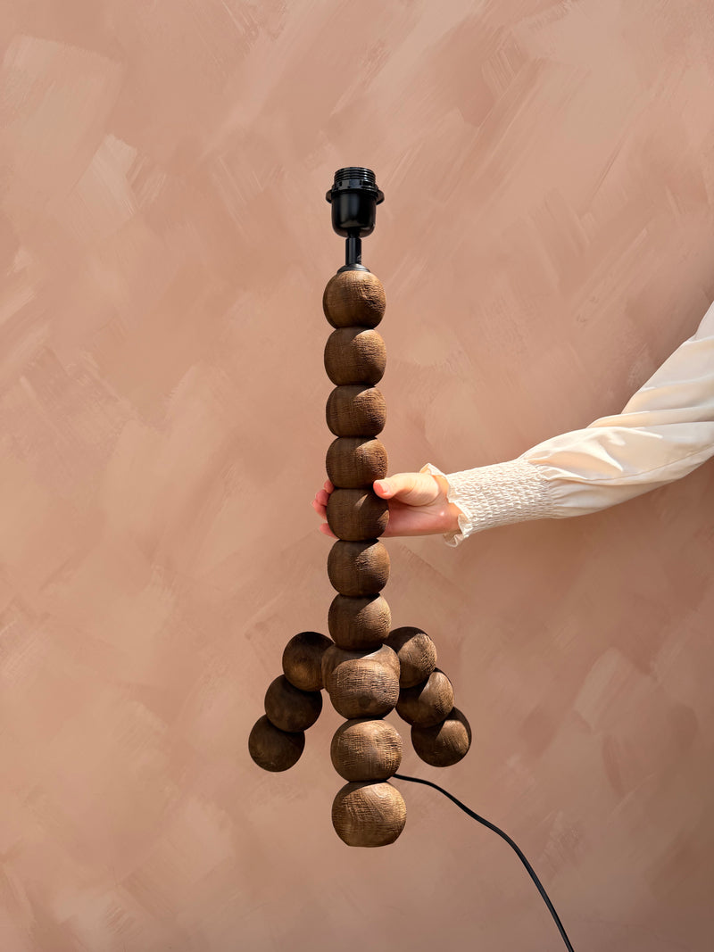 Lampenvoet met houten bollen