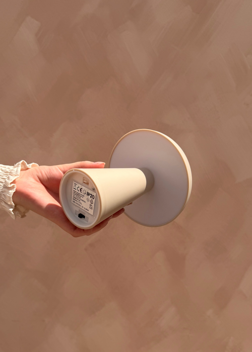 Boltze Home Tafellamp op Batterij – Beige | 17 cm