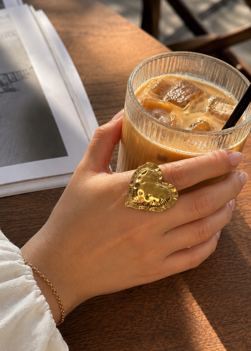 Statement ring hart – Goudkleurig