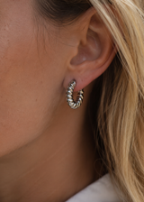 Oorbellen Twisted Hoops Silver