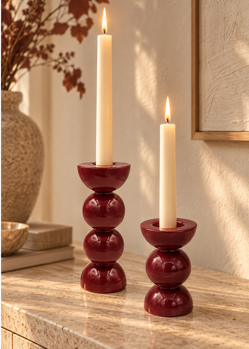 Kandelaar bubble burgundy – Light & Living