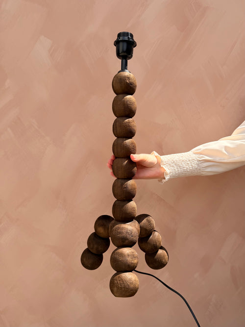 Lampenvoet met houten bollen