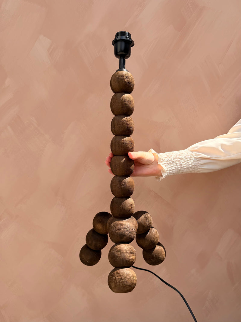 Lampenvoet met houten bollen