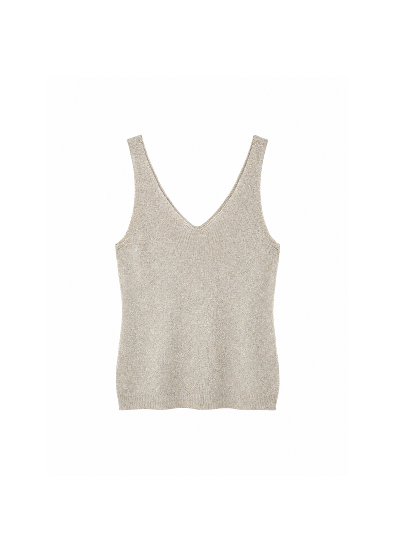 Lurex Top – ivory/zilver