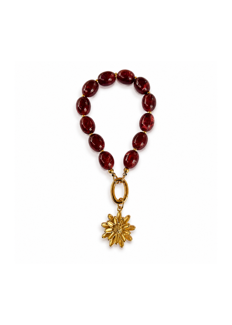 Armband met bloemhanger