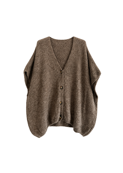 Oversized gebreid pull-over taupe