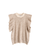 Gestreepte spencer crème/beige