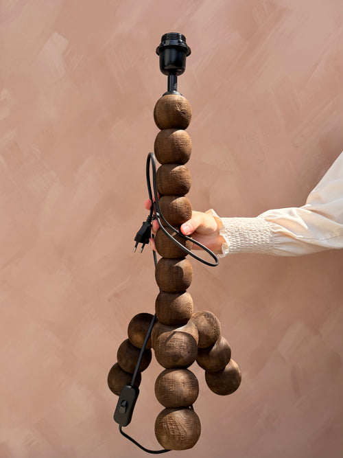Lampenvoet met houten bollen
