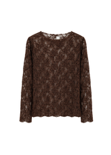 Kanten top met fluweel details ONE SIZE