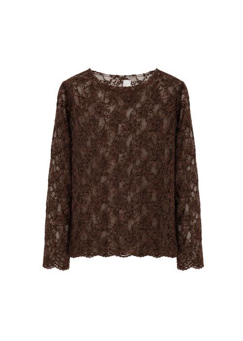 Kanten top met fluweel details ONE SIZE